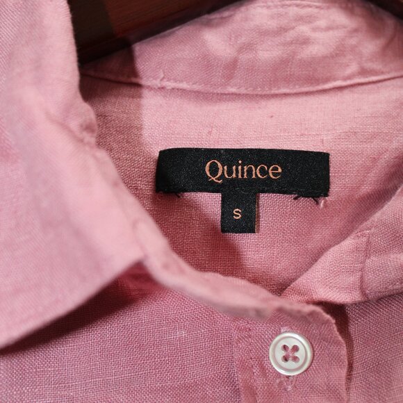 Quince 100% European Linen Button Down Shirt Dusty Rose Pink Small - Picture 5 of 6